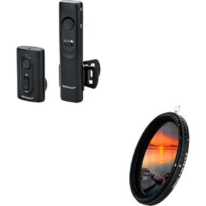 PROfezzion Wireless Camera Remote Shutter Release for Nikon Z6 Z7 Z7II Z6 III Z5 D750 D780 D7500 D7200 D5600 D5500 D5300 D3300 D3200 D610 + [2 in 1] 55mm ND Filter [ND2-ND32] and CPL Polarizer Polariz