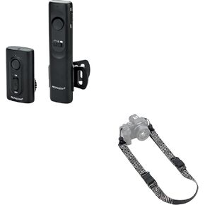 PROfezzion Wireless Camera Remote Shutter Release for Canon EOS R5 R3 R1 5D Mark IV III II 6D Mark II 7D Mark II 5Ds R 1Dx Mark III II + Deluxe DSLR Camera Neck Shoulder Strap w/Quick Release Buckle