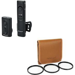 PROfezzion Wireless Camera Remote Shutter Release for Canon Rebel T7 T6 T5 T8i T7i SL3 EOS R RP R100 R7 R6 Mark II 90D 80D 70D 2000D + 72mm Star Filter Kit 3 Pieces Adjustable Cross Screen Starburst F