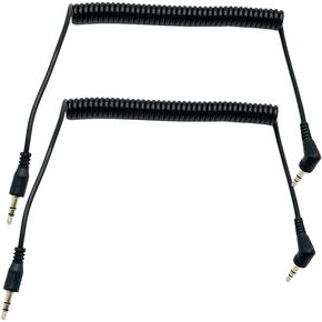Seadream 2Pack 3-Pole Coiled 3.5mm Male to 3.5mm Male Stereo Audio Cable Headset Extension Cable for Beats Dr. Dre Studio iPhone Samsung