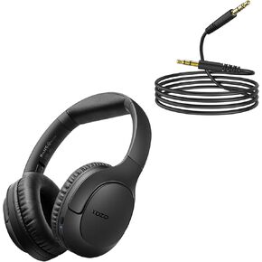 Tozo HA1 Hybrid Active Novening Develing سماعات الرأس Black + 3.5 مم كابل صوت AUX متوافق مع أقراص سماعة الرأس