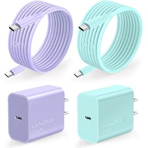 Compatible with iPhone 15 Charger Fast Charging,20W USB C Charger Block with 10FT 60W USB C Charging Cable Compatible with iPhone 16/15/Pro Max/Pro/Plus,Pad,Pad Pro,Samsumg,Android