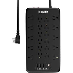 Struper Protector Power Strip ، 1875W/15A ، 2000J ، 22 Outlets التوسع مع 5 منافذ USB (1 20W PD) ، قابس مسطح منخفض ، قابلة للتركيب على الحائط ، سلك تمديد شاق 6 أقدام ، أسود