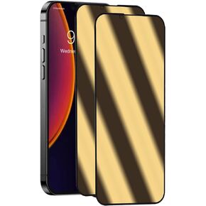 Privacy screen protector Compatible with iPhone 14 and Compatible with iPhone 13 / 13Pro anti Blue light eye protection 2 Pack Mirror tempered glass Gradient Colorful (Gold 6.1 inch)
