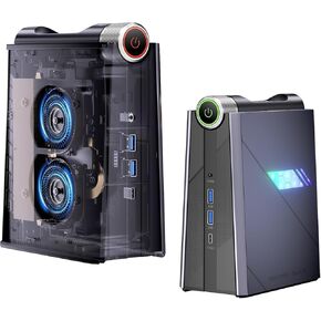 KAMRUI AM08PRO Mini Gaming PC,AMD Ryzen 7 7735HS(up to 4.75GHz),32GB DDR5 512GB NVme/SATA SSD Mini Desktop Computers,3 Mode Desktop PC Tower Computer 4K Triple Display WiFi 6 HDMI+Type-C