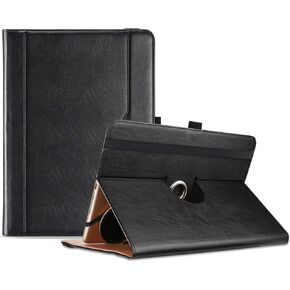 ProCase 9"-10.1" Inch Universal Tablet Case, Protective Cover Stand Folio Case for 9 10 10.1 Inch Android Touchscreen Tablet, with 360 Degree Rotatable Kickstand and Multiple Viewing Angles -Black