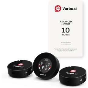 IPEVO AI Devices: Wireless MIC Duo, Vurbo.ai, Lavalier Mics, 18Hr Battery, AI Transcription, Translation, Summarization, Meeting Notes, 93 Languages, Ideal for Conferences, Meetings, Interviews.