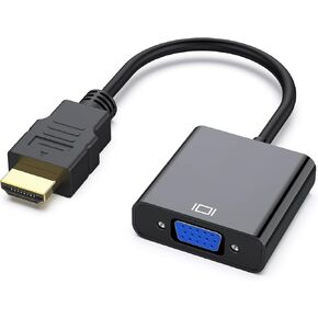 HDMI to VGA, Gold-Plated HDMI to VGA Adapter (Male to Female) Compatible with Computer, Desktop, Laptop, PC, Monitor, Projector, HDTV, pertain for Chromebook, Raspberry Pi, Roku, Xbox and More