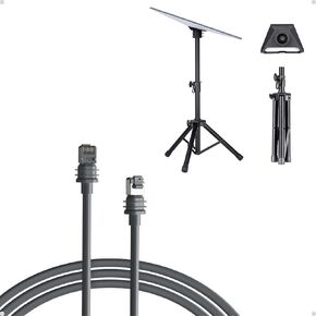 Ethernet Cable for Starlink Standard/Gen 3 and Mini 5M/16.5FT, Waterproof Barrel Jack, Adjustable Tripod Stand for Starlink Standard Gen 3, Stainless Steel with Aluminum Pipe Adapter