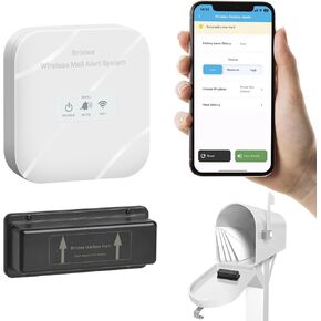 Briidea WiFi Mailbox Alert-300 قدم لاسلكي مع تطبيق سهل الاستخدام لمراقبة البريد في الوقت الفعلي ، وتصميم مقاوم للماء IP67 ، وتنبيهات شخصية ، واستهلاك الطاقة المنخفضة