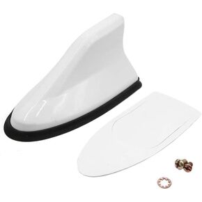 uxcell White Plastic Shark Fin Shape Truck Car Roof AM FM Radio Signal Antenna Aerial
