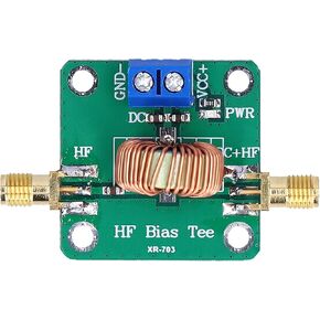 RF Bias Tee Module Eujgoov 0.2‑180MHz Frequency DC Feeder Filter with SMA-K Connector for Radio Antenna