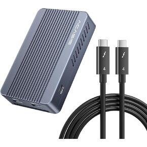 ACASIS Mac Mini Dock Dual Monitor with 40Gbps M.2 NVMe SSD Enclosure & [Intel Certified Thunderbolt 4 Cable 6.6ft