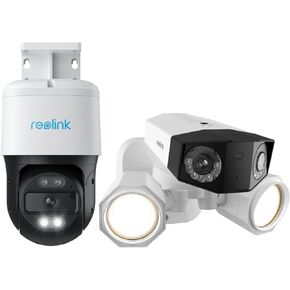 REOLINK 4K PoE Security Camera System in 180° Ultra-Wide Angle, 355° Pan & 90° Tilt, Digital Zoom, Advanced AI Detection, 1x Duo Floodlight PoE Bundle 1x RLC-830A