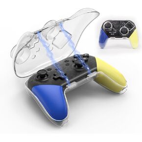IINE Protective Case for Switch Pro Controller, Transparent Shell Storage Case with Magnetic Closure, Carrying Travel Case Joystick Protector for NS Pro Controller