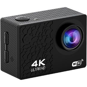 HIFAM 20MP 4K 30 FPS WiFi Action Camera, 170°Wide Angle 2.0 IPS HD Waterproof Camera Remote Control Sports Camera