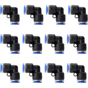 60Pcs Pneumatic Quick Connect Air Hose Fittings 1/4 inch OD 15 Spliters+15 Elbows+15 Tee+15 Straight Plastic Quick Release Push to Connect Fittings Kit for 1/4 inch Tube