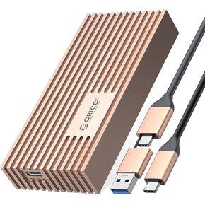 ORICO NVMe SSD Enclosure 40Gbps M.2 to USB-C Adapter for NVMe M-Key 4TB SSD 2280, Aluminum M2 External SSD Case, Compatible with Thunderbolt 3/4 USB3.2/3.1/3.0/Type C-M234-Gold