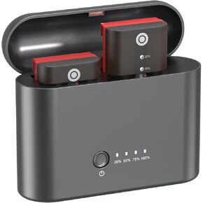 2 Pack LP-E6P Battery and Fast Charger, Built-in 10000mAh Battery & 18W PD Fast Charging, 2-in-1 Storage Organizer