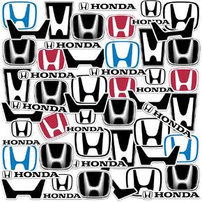 Honda Logo 50ct Vinyl Deluxe Stickers مجموعة متنوعة - كمبيوتر محمول ، زجاجة ماء ، سجل قصاصات ، جهاز لوحي ، لوح التزلج ، داخلي/خارجي