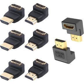 VCELINK 6-Pack 4K HDMI 90 Degree and 270 Degree Adapter Bundle with 2-Pack 8K HDMI 90 Degree and 270 Degree Adapter