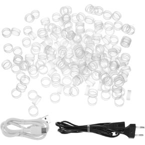200 Pcs Rubber Bands for Braces, Elastic Small Clear Silicone Rubber Bands, 0.5 Inch Thick Rubber Cord Strap for Wire Cord Cable Wrapping, Bundle Jewelry Making(White)