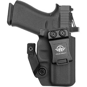 POLE.CRAFT IWB Kydex Holster Custom Fits: Glock 43X MOS Pistol - Inside Waistband Concealed Carry G43X MOS Holster - Adj. Cant Retention - Cover Mag-Button - No Wear - No Jitter