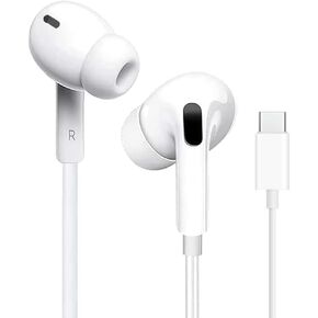 سماعات رأس USB C ، في سماعات الأذن C السلكية لـ iPhone 15 Promax 15 Pro Plus ، Hifi Stereo Noise Collation مع التحكم في الميكروفون وحجمها لـ iPad Pro/Air/Mini ، Galaxy ، Huawei ، Google