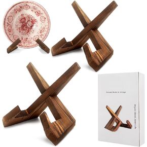 Masteymoh Retro Record Stand Wood Natural Wood ، حامل سجل Retro للعرض ، حامل سجلات السجلات فينيل ، حامل لوحة ريفي ريفي (1 باللون الأسود)