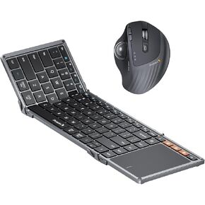 ProtoArc EM01 NL Wireless Trackball Mouse with XK01 TP Folding Keyboard