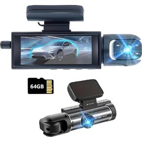 1080P Dash Camera Front and Inside,Dashcams for Cars with IR Night Vision Loop Recording G-Sensor 24Hr Parking (1080P)