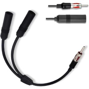Car Stereo Antenna Adapter, Car Radio Antenna Connector, Plug and Play Wear-Resistant Car Antenna Extension Cable, Suitable for Most Cars (Black)