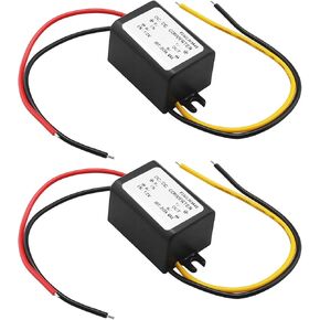 eMagTech 2Pcs 12V to 3V 3A Step-Down Power Supply Module Compatible with Car Power Over-Temperature Over-Current Short Circuit Protection 32x17mm Black