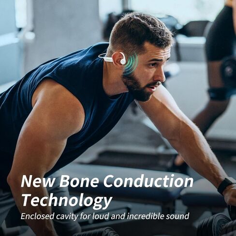 سماعات رأس CXK Bone Conduction Bluetooth 5.3 سماعات أذن مفتوحة مع ميكروفون، صوت عالٍ ممتاز 8 ساعات وقت تشغيل سماعات بلوتوث، سماعة رأس رياضية مقاومة للماء IPX6 للجري وركوب الدراجات والمشي in Kuwait