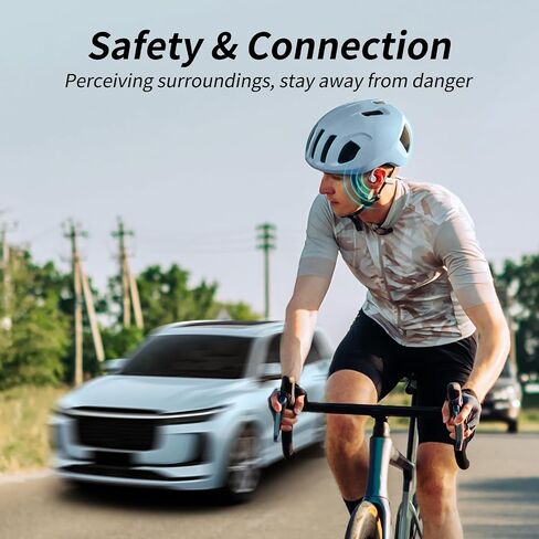 سماعات رأس CXK Bone Conduction Bluetooth 5.3 سماعات أذن مفتوحة مع ميكروفون، صوت عالٍ ممتاز 8 ساعات وقت تشغيل سماعات بلوتوث، سماعة رأس رياضية مقاومة للماء IPX6 للجري وركوب الدراجات والمشي in Kuwait
