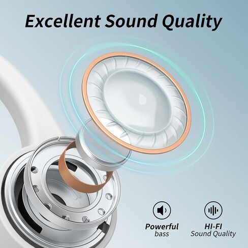 سماعات رأس CXK Bone Conduction Bluetooth 5.3 سماعات أذن مفتوحة مع ميكروفون، صوت عالٍ ممتاز 8 ساعات وقت تشغيل سماعات بلوتوث، سماعة رأس رياضية مقاومة للماء IPX6 للجري وركوب الدراجات والمشي in Kuwait