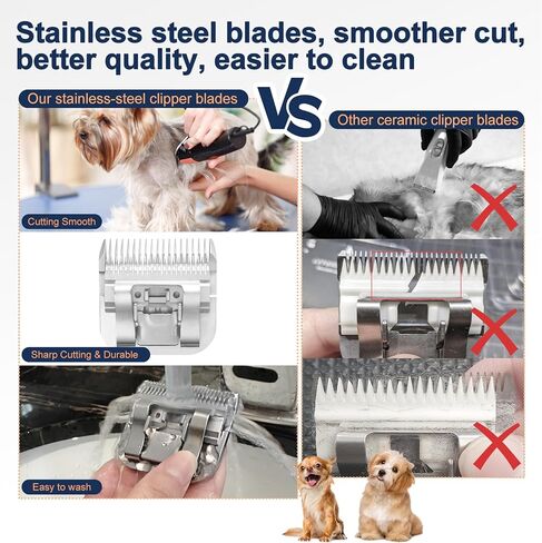7FC Clipper Blades Pet Grooming Clipper استبدال شفرات قابلة للفصل متوافقة مع andis / wahl / Oster Dog Clippers، 3 Pack in Kuwait