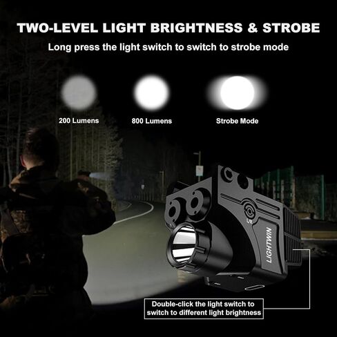 3 in 1 Blue Purple Laser Light Combo, 800 Lumens Tactical Flashlight Laser Sight, Built-in USB Rechargeable Battery, Adjustable Compact Tactical LED Light Laser Beams for Handguns with a Rail in Saudi Arabia