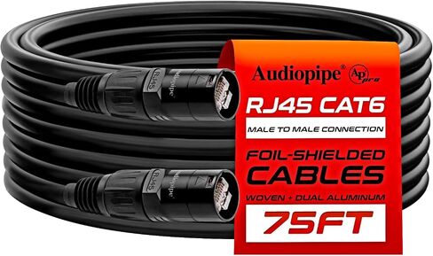 Audiopipe Ethercon Flex Soft Cable (ETHR-823-150S), Shielded Cat6, 150ft, Compatible with EtherCON RJ45, Ideal for Pro Audio, Live Stages, Lighting, Outdoor & Networking Applications in Saudi Arabia