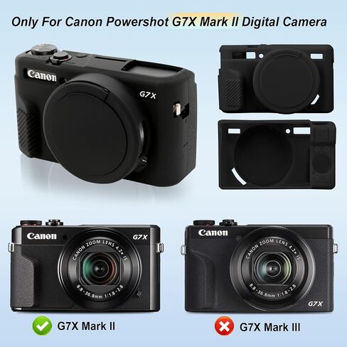 Canboc Protection Case for Canon PowerShot G7x Mark II Digital Camera ، G7 X Mark II Sivel Silicone Wost مع غطاء للعدسة القابلة للإزالة ، Pink (CASE فقط) in Kuwait