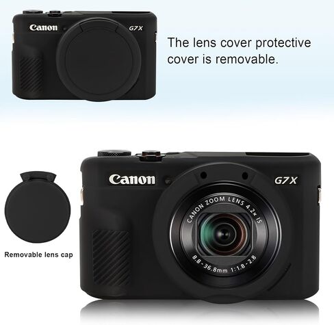 Canboc Protection Case for Canon PowerShot G7x Mark II Digital Camera ، G7 X Mark II Sivel Silicone Wost مع غطاء للعدسة القابلة للإزالة ، Pink (CASE فقط) in Kuwait