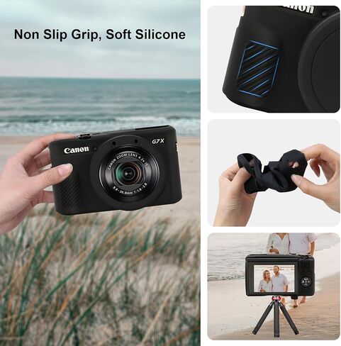 Canboc Protection Case for Canon PowerShot G7x Mark II Digital Camera ، G7 X Mark II Sivel Silicone Wost مع غطاء للعدسة القابلة للإزالة ، Pink (CASE فقط) in Kuwait