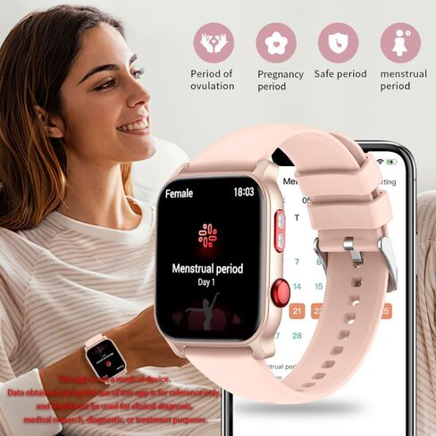 QTLLBT 9 Languages ​​Translation Watch Smart Watch Bluetooth Call (الإجابة/إجراء مكالمات) تعقب اللياقة البدنية IP68 Waterproof 100+ معدل ضربات القلب الرياضي Sleep Android iPhone Men and Women Smart Watch (Black) in Kuwait