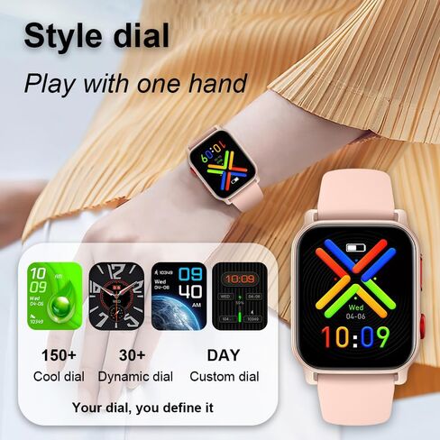 QTLLBT 9 Languages ​​Translation Watch Smart Watch Bluetooth Call (الإجابة/إجراء مكالمات) تعقب اللياقة البدنية IP68 Waterproof 100+ معدل ضربات القلب الرياضي Sleep Android iPhone Men and Women Smart Watch (Black) in Kuwait