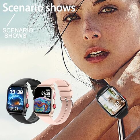 QTLLBT 9 Languages ​​Translation Watch Smart Watch Bluetooth Call (الإجابة/إجراء مكالمات) تعقب اللياقة البدنية IP68 Waterproof 100+ معدل ضربات القلب الرياضي Sleep Android iPhone Men and Women Smart Watch (Black) in Kuwait