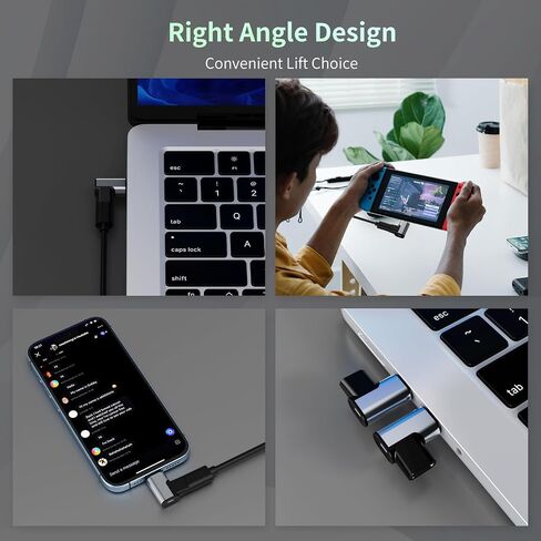 USB C Magnetic Adapter 100W, Magnetic USB C Adapter with 11 Pins, 480Mbps Data Transfer, PD Fast Charging for MacBook Pro/Air, Type C Devices 1adapters, 2 Plugs in Saudi Arabia