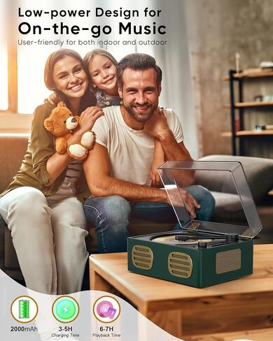 Portable Bluetooth CD Player with Speaker, Retro CD Player, LED Screen, USB Playback, AUX Input/Output, Rechargeable, Perfect for Home Decoration, Remote Control, and Home Entertainment in Saudi Arabia