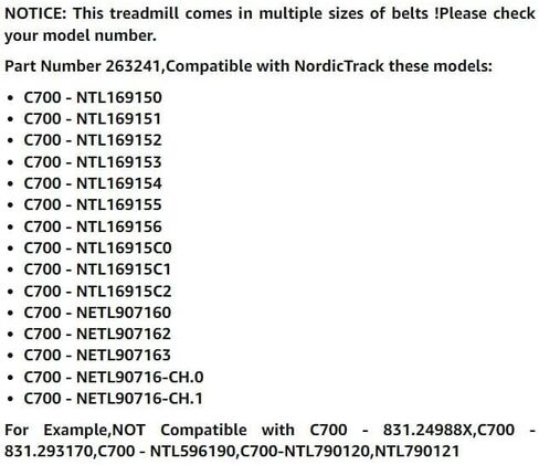 Treadmill (Running Belt) Walking Belt Compatible with NordicTrack C300,C700,C950I,Part Number 350009,Model NETL129140,24988C0,831.249881,831.249882,831.249883,831.249884,831.249885,831.250440 in Saudi Arabia