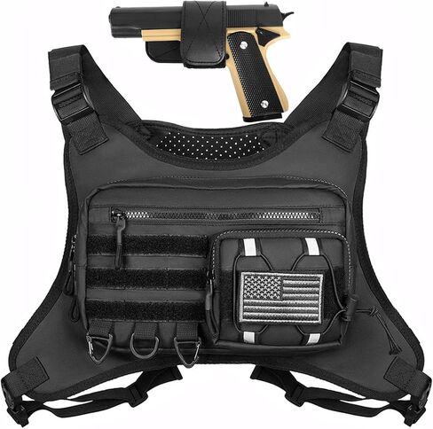 Running Chest Bag Tactical Running Vest with Pistol Holster Versatile Motorcycle Chest Pouch CCW Chest Pack in Saudi Arabia