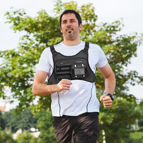 Running Chest Bag Tactical Running Vest with Pistol Holster Versatile Motorcycle Chest Pouch CCW Chest Pack in Saudi Arabia